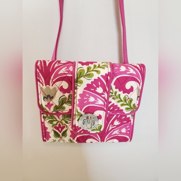 Vera Bradley Pink Turn Lock Mini Crossbody - Picture 1 of 8